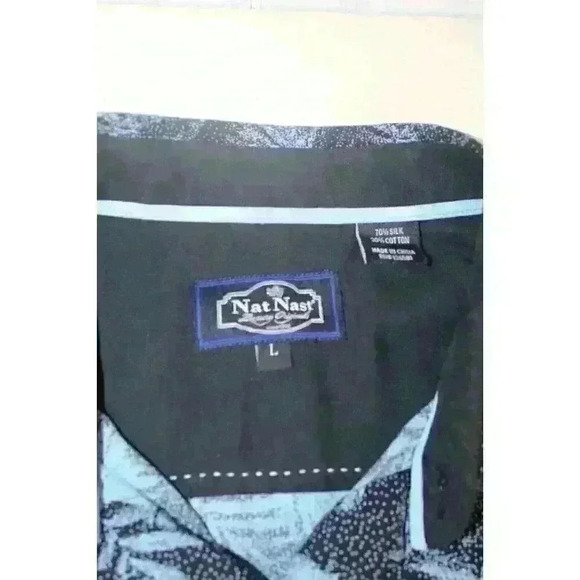 Nat Nast Luxury Orginals Silk Blend Relaxed Fit Casual Tropical Men's Shirt Sz L - Picture 8 of 16